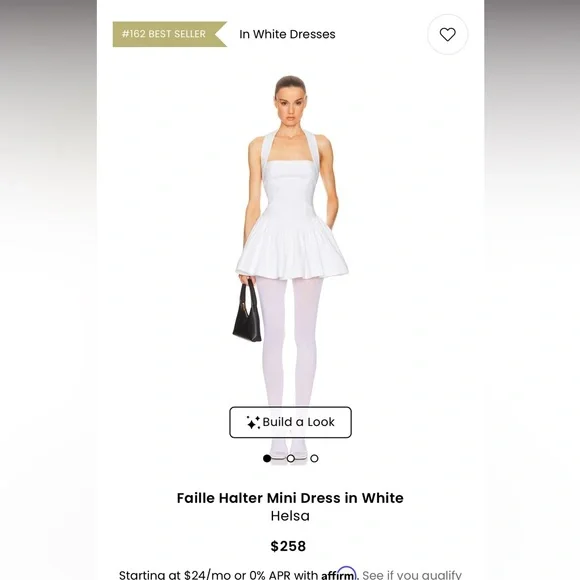sachin and babi light blue dress Helsa Faille Halter Mini Dress In White by Helsa